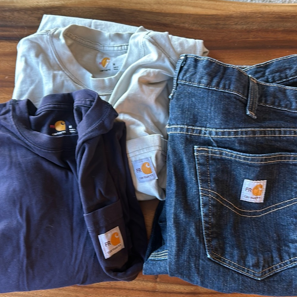 Carhartt FR 2 Fire Resistant bundle. 2 long sleeve & pair of jeans
